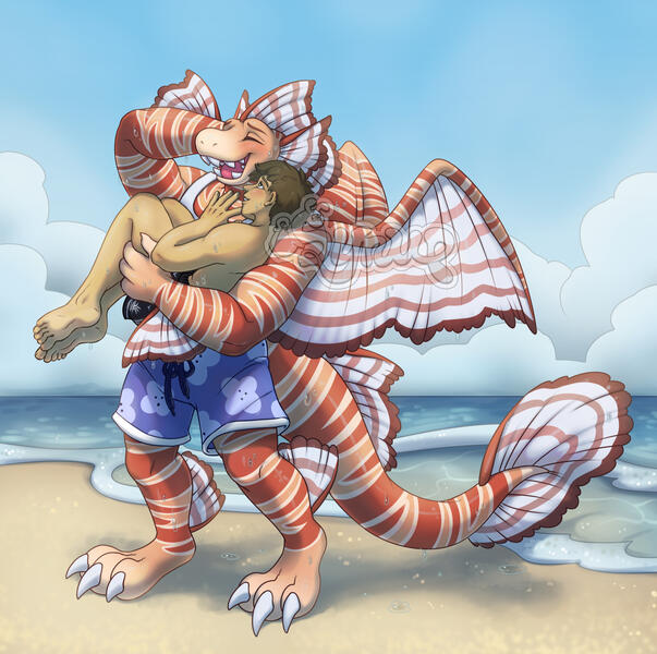 Dragon Lifeguard Shaded Sketch