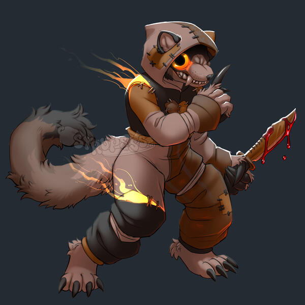 Knife Weasel Shaded Sketch