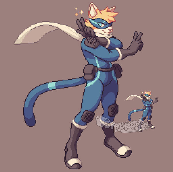 Flashy Hero Cat 256px Pixel Doll